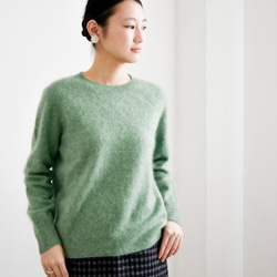 【カシミヤ100%★無縫製】超柔らか起毛│ シームレス│丸ネック│上品│T-238 6枚目の画像