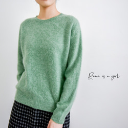 【カシミヤ100%★無縫製】超柔らか起毛│ シームレス│丸ネック│上品│T-238 4枚目の画像