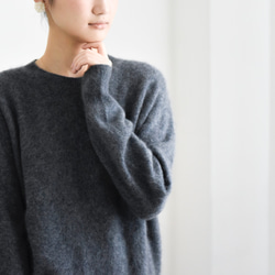 【カシミヤ100%★無縫製】超柔らか起毛│ シームレス│丸ネック│上品│T-238 16枚目の画像
