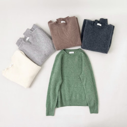 【カシミヤ100%★無縫製】超柔らか起毛│ シームレス│丸ネック│上品│T-238 20枚目の画像