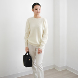 【カシミヤ100%★無縫製】超柔らか起毛│ シームレス│丸ネック│上品│T-238 3枚目の画像