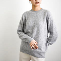 【カシミヤ100%★無縫製】超柔らか起毛│ シームレス│丸ネック│上品│T-238 11枚目の画像