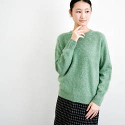 【カシミヤ100%★無縫製】超柔らか起毛│ シームレス│丸ネック│上品│T-238 7枚目の画像