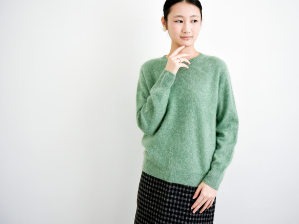 【カシミヤ100%★無縫製】超柔らか起毛│ シームレス│丸ネック│上品│T-238 7枚目の画像