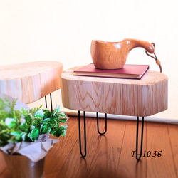 切株ウッドスツール・丸太サイドテーブル・無垢無塗装・オーガニック