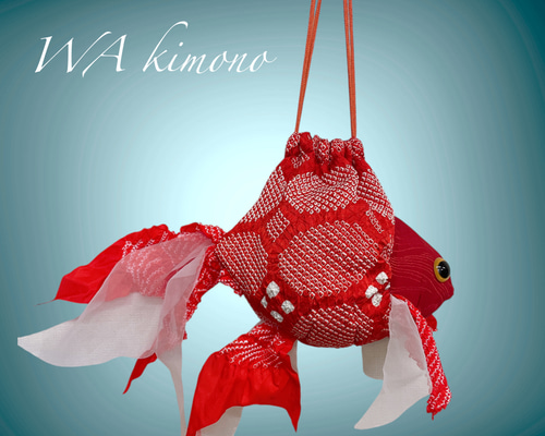 金魚バッグ ピンク 和装小物 金魚 巾着 ポーチ T70802 金魚バッグ ピンク 和装小物 金魚 巾着 ポーチ T70802