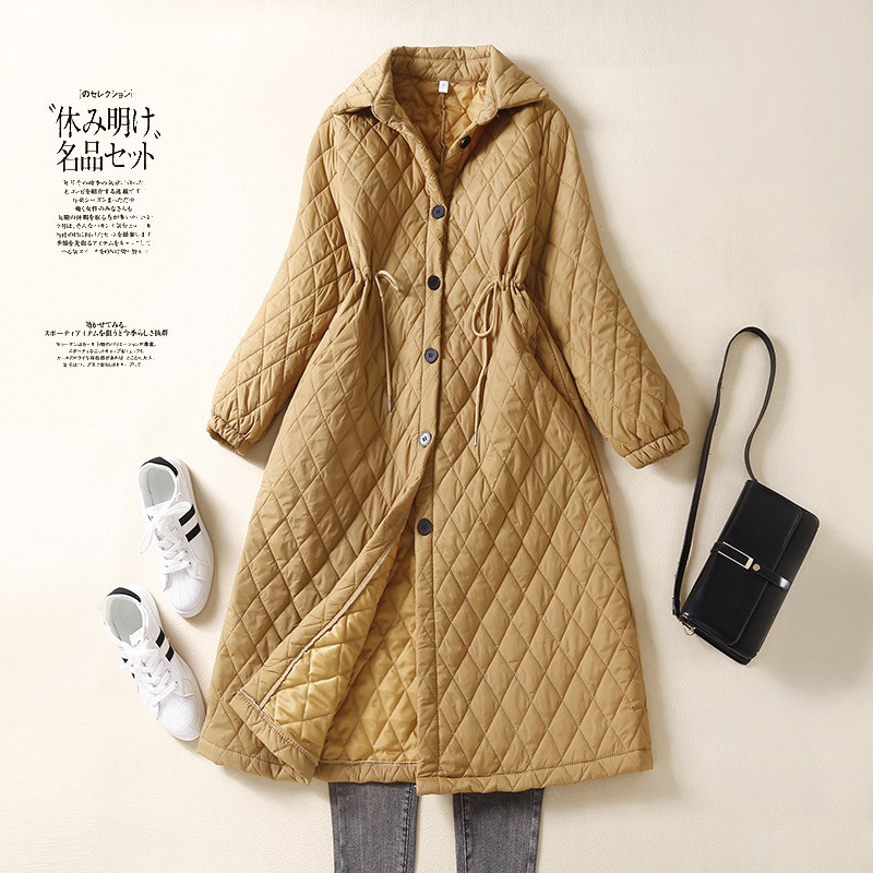 秋冬レディースロング厚手綿入りコート【返品・交換可】品質最優先25-517