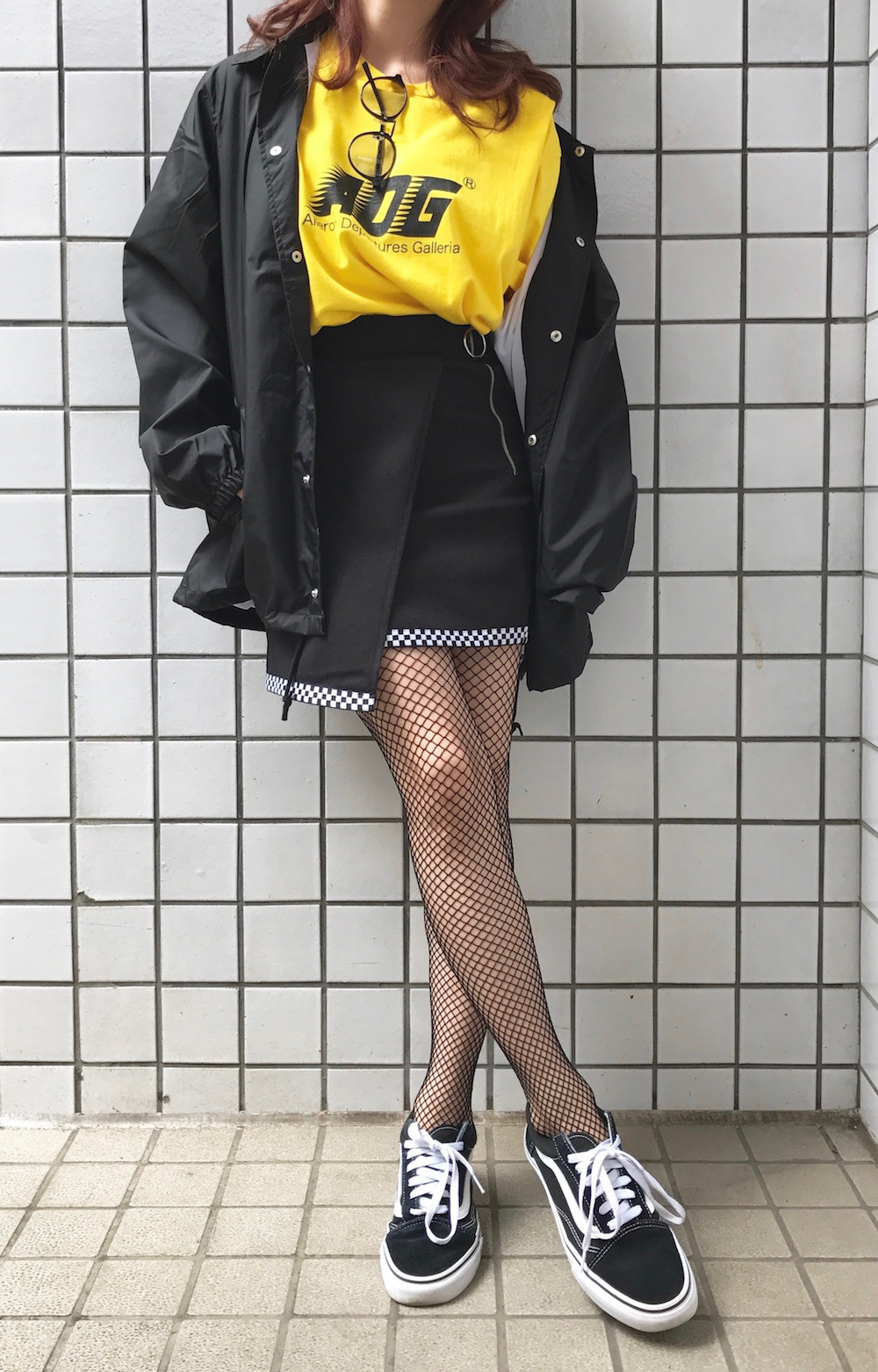 (全3色)A.D.G DASH LOGO L/S TEE　３色　シンプル