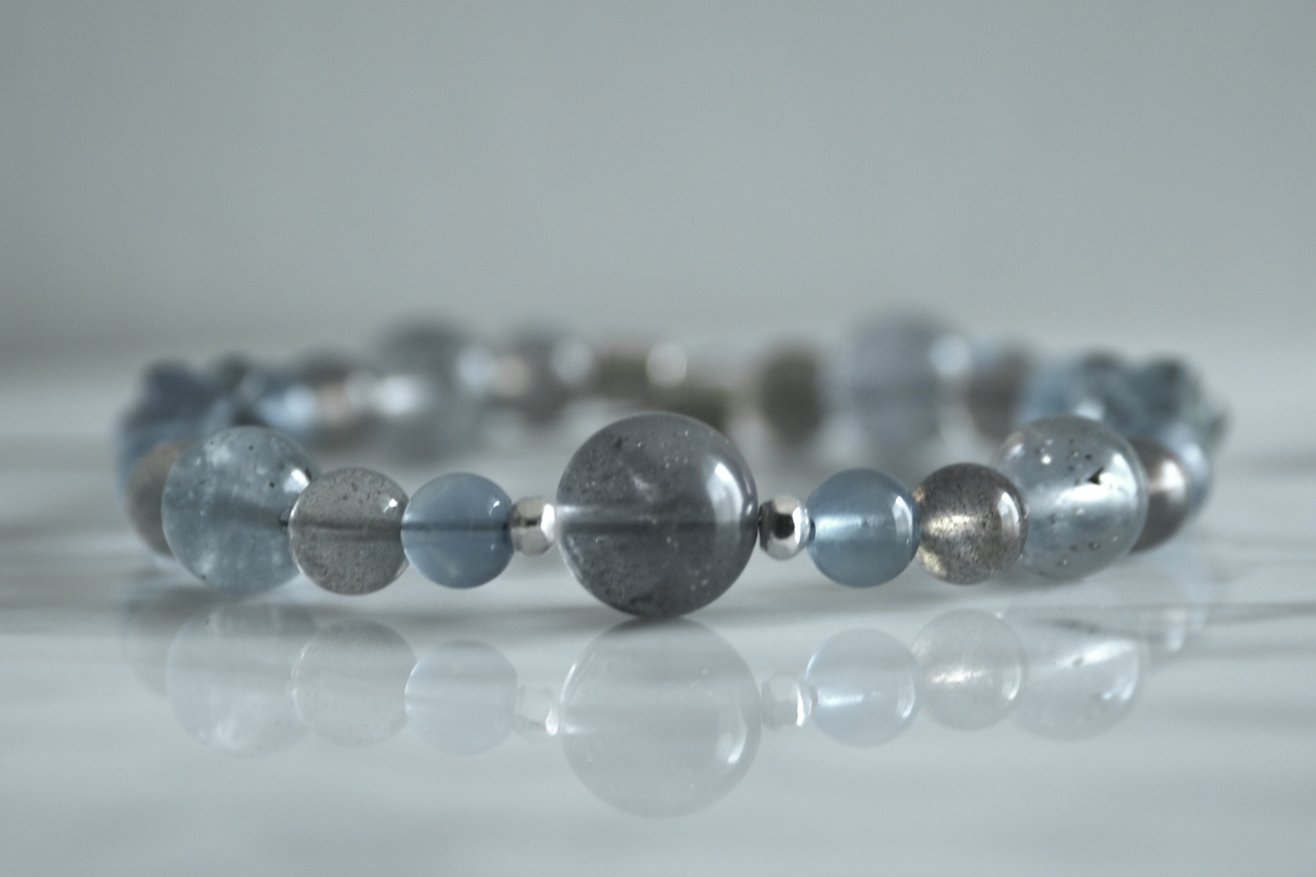 パイライトインフローライト×ラブラドライト＊星空のきらめき【天然石ブレスレット】