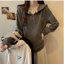 パーカー　トップス　大きいサイズ レディース 秋冬　春 新品 長袖　ゆったり 1枚目の画像