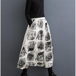 スカート　大きいサイズ レディース 秋冬　春 新品 ウエストゴム　ひざ丈 5枚目の画像