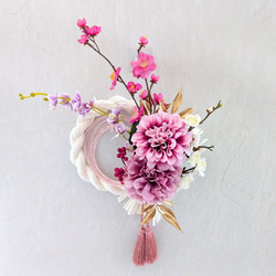 【くすみピンクmam 】しめ縄リース お正月飾り しめ縄 1_2eaea49cae4b1367f3f566577679