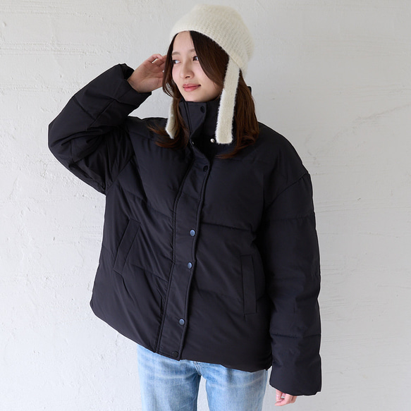 ﾓﾘﾉｶﾞｯｺｳ Mサイズ　ハイネック綿ジャケット(ブラック)｜mg-po03-bk-M 1枚目の画像