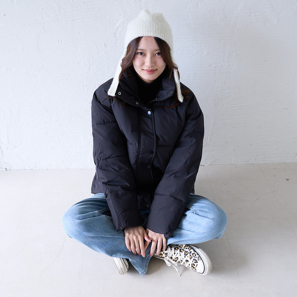 ﾓﾘﾉｶﾞｯｺｳ Mサイズ　ハイネック綿ジャケット(ブラック)｜mg-po03-bk-M 4枚目の画像