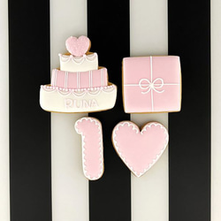 推し 誕生日アイシングクッキー 4枚1セット(数字1桁）【8色から選択