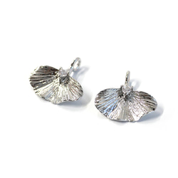 ejp919【2個入り】ストーン付きイチョウチャーム 約13mm｜真鍮製・日本製・低金属アレルギー対応 7枚目の画像