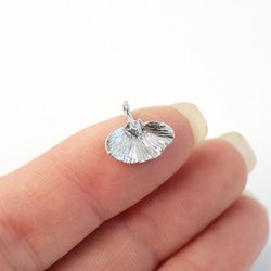 ejp919【2個入り】ストーン付きイチョウチャーム 約13mm｜真鍮製・日本製・低金属アレルギー対応 9枚目の画像