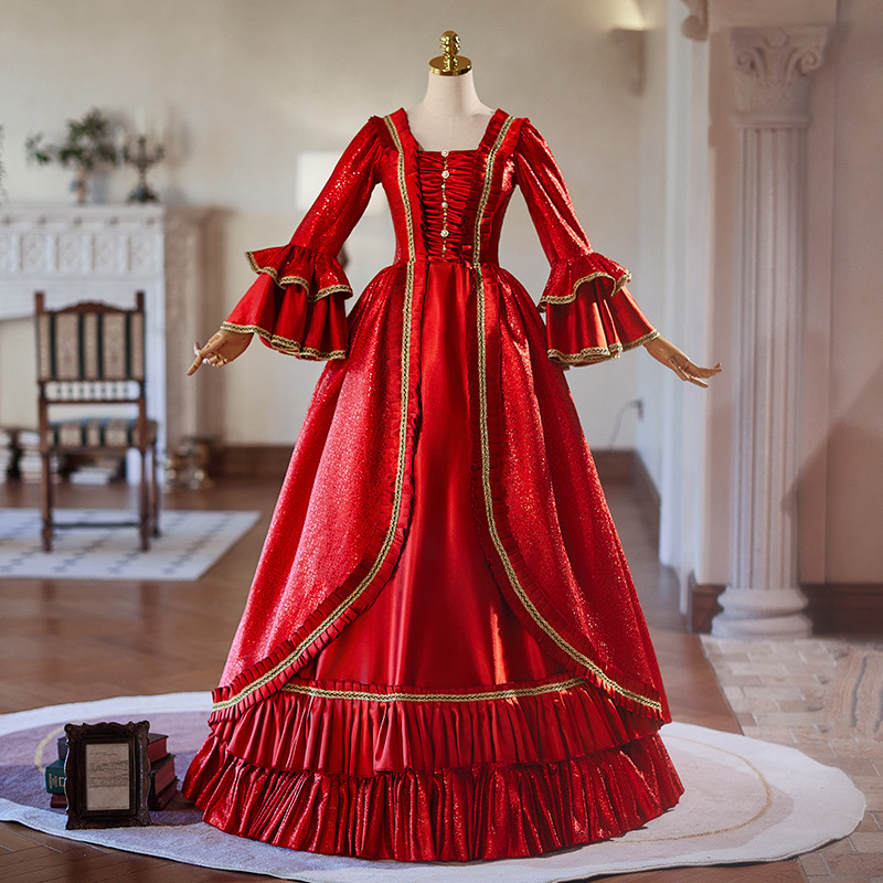 豪華 赤 ロリータ パーティードレス コスプレ 可愛い プリンセス 誕生日 成人式 二次会 前撮り 披露宴 08932