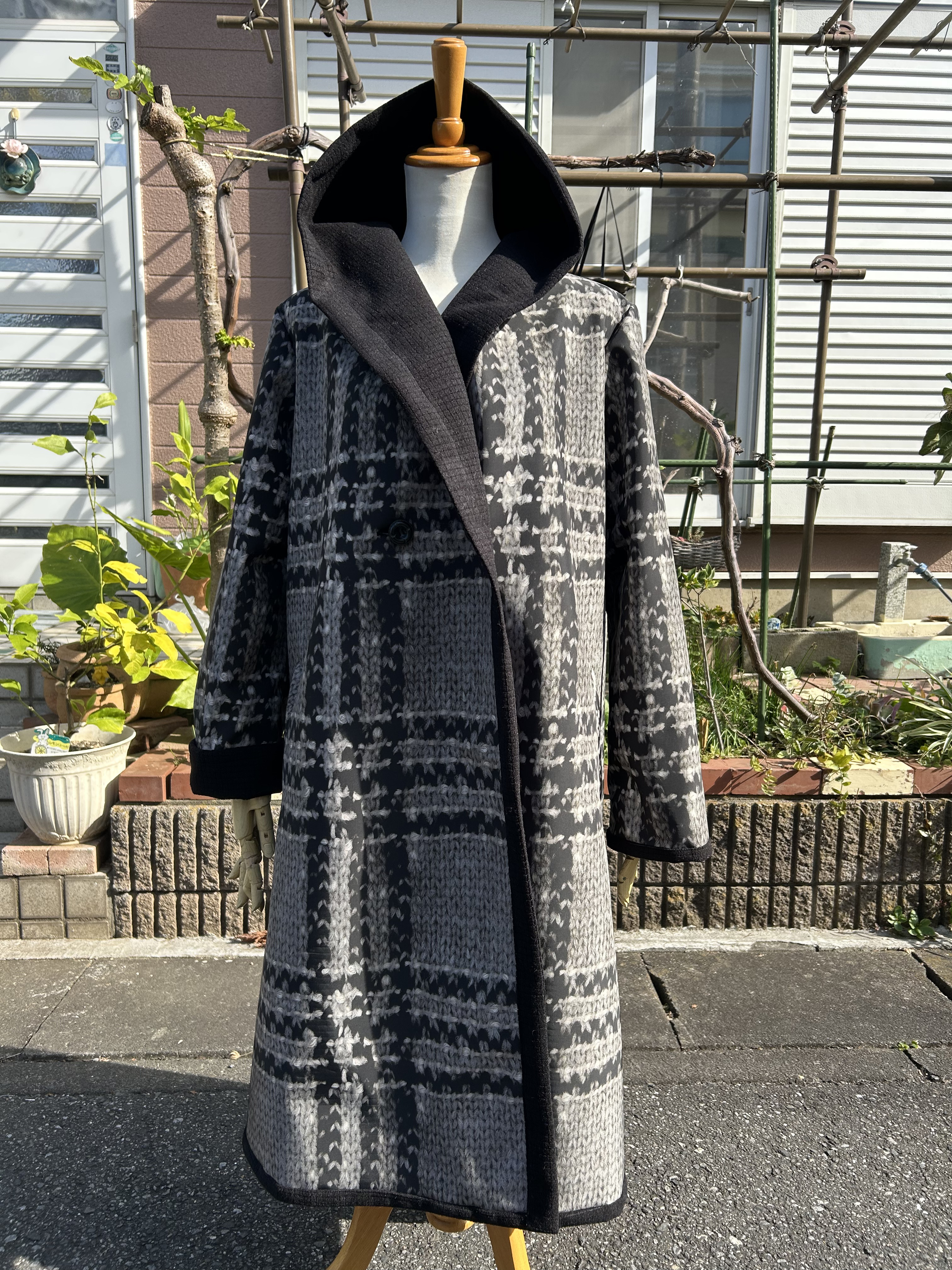 ニット柄プリント❤︎フードコート