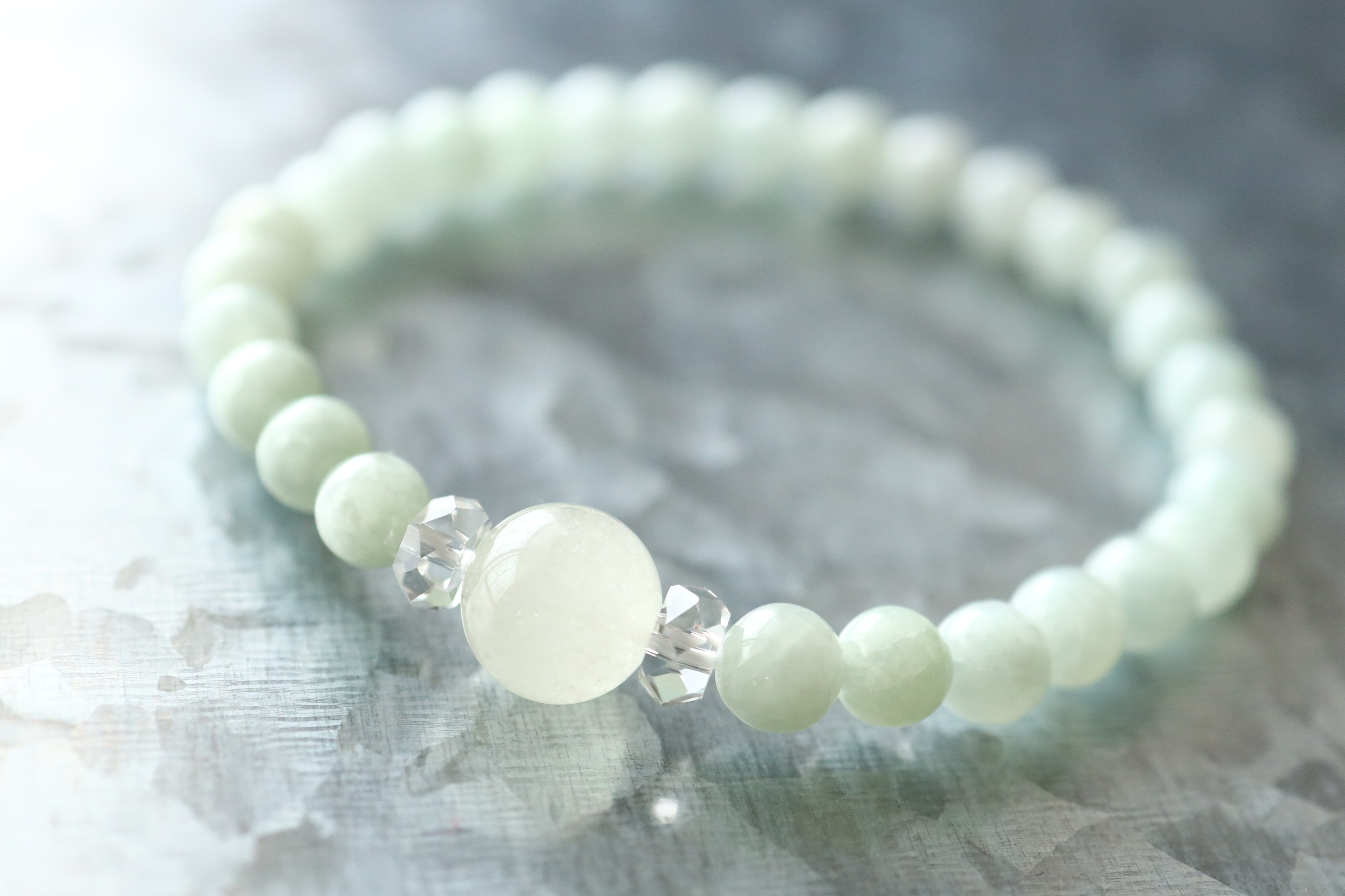 …☆スーパープレミアムブレス☆リビアングラス：10ミリ＆翡翠：6ミリ☆天然石ブレスレット☆…