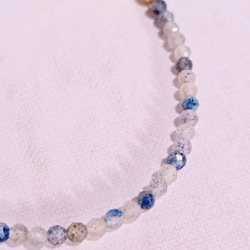 14kgf・デュモルツェライトインクオーツの細身ブレスレット　＼不器用さんでも安心、ストレスゼロのワンタッチ装着！／ 4枚目の画像