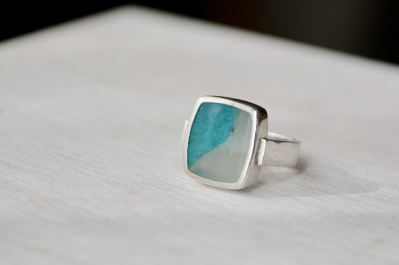 アマゾナイト イン クォーツ silverリング