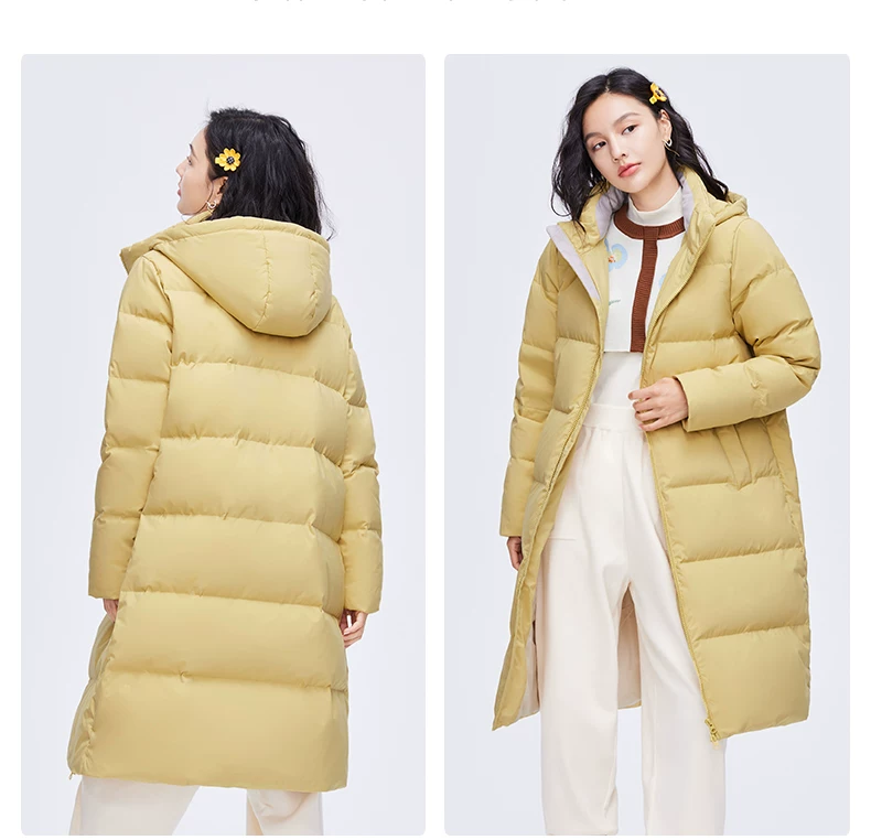 2025年ストレートホワイトカモフラ牛角ボタン ダウンジャケット女性中長期大毛襟厚手冬ファッションコート 高級感 旅行