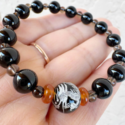 途切れない幸運 アメジスト回紋珠デザインブレスレット マニ車