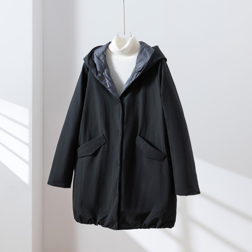 1枚で2つの魅力！ふんわりショールカラー リバーシブルダウン ダウン