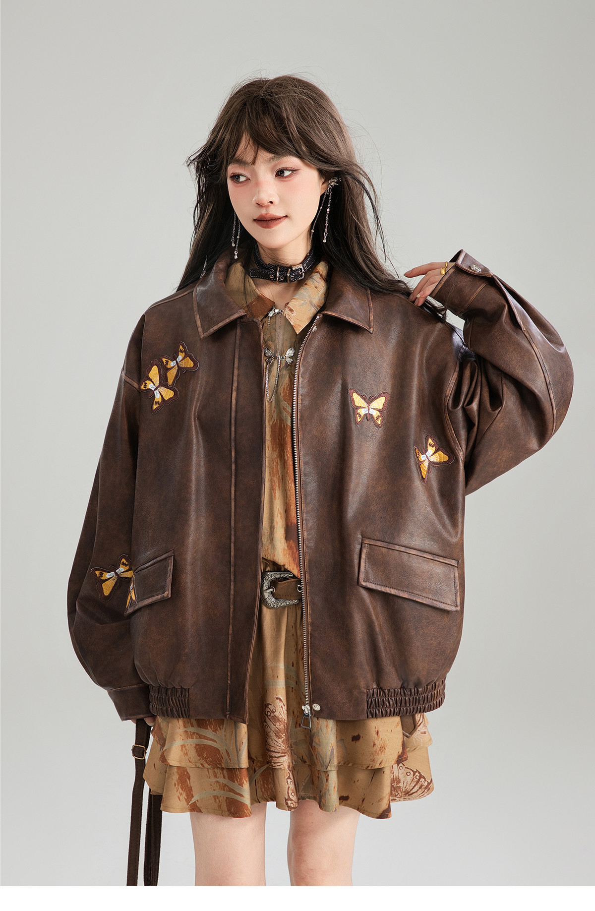 秋レディース高級感ヴィンテージレザーコート【返品・交換可】品質最優先25-04 9,842円