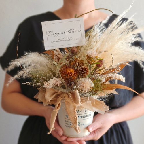 ボタニカルドライフラワーのお祝い花M インテリア 店舗装飾 開店祝い