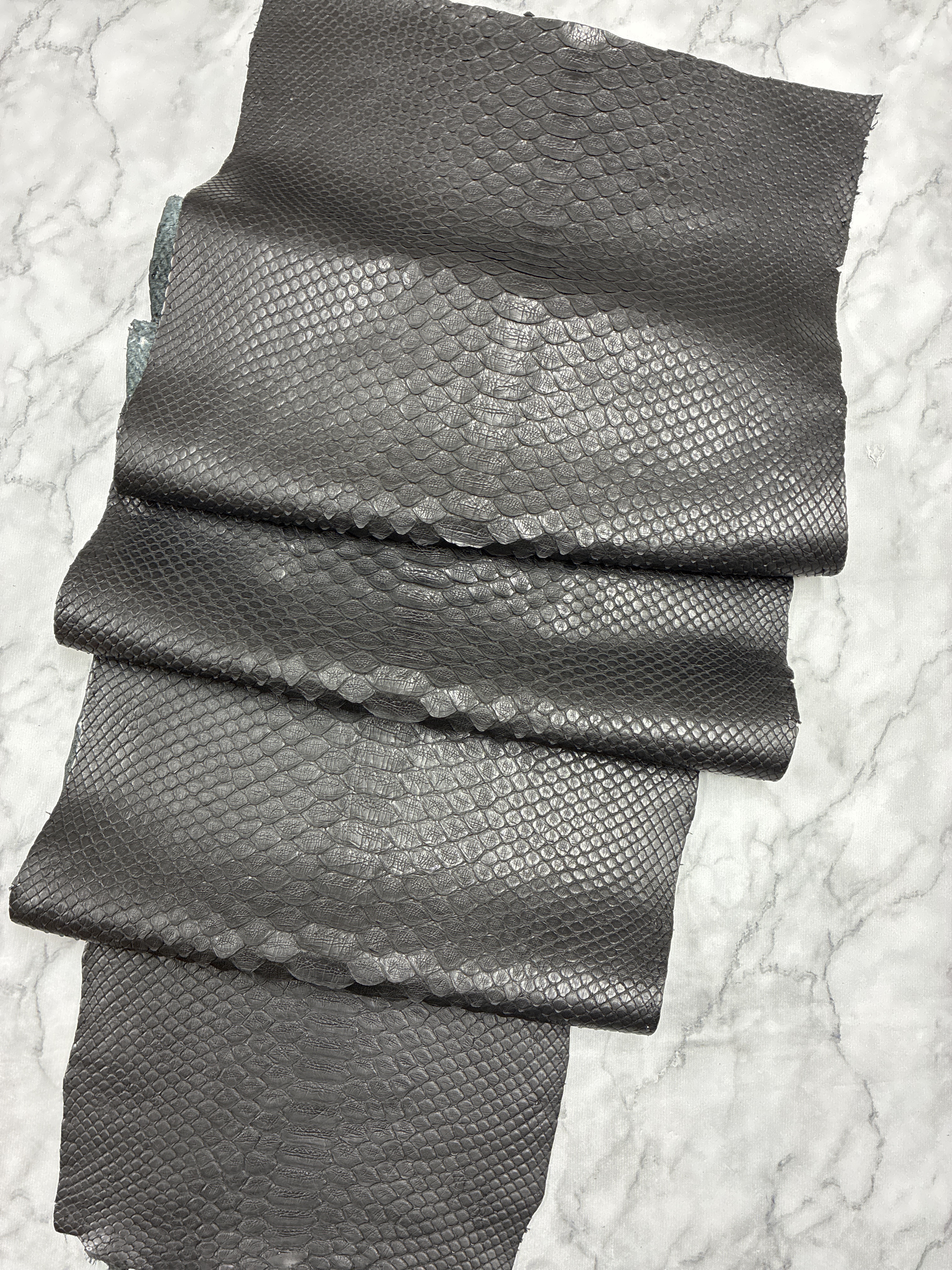 パイソン ヘビ革 ブラック×マット 226cm革_P220