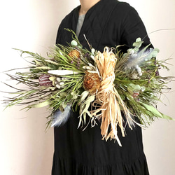 mpページ　アンティークホワイト横長スワッグ　寒色系 mpページ アンティークホワイト横長スワッグ 寒色系 mpページ