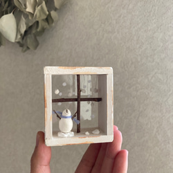 9911. bud 雪ふり窓辺　雪だるま 7枚目の画像