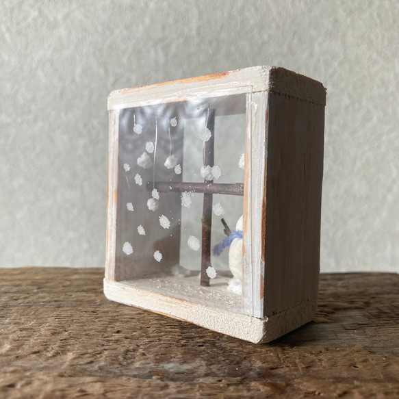 9911. bud 雪ふり窓辺　雪だるま 6枚目の画像