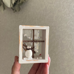 9913. bud 雪ふり窓辺　雪だるま 7枚目の画像