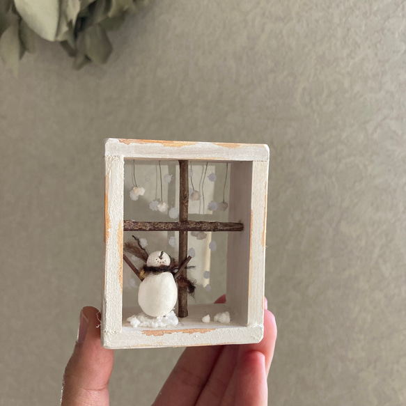 9913. bud 雪ふり窓辺　雪だるま 7枚目の画像