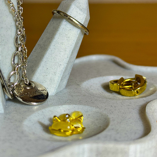 水晶のジュエリースタンド | ネックレス掛け リングホルダー