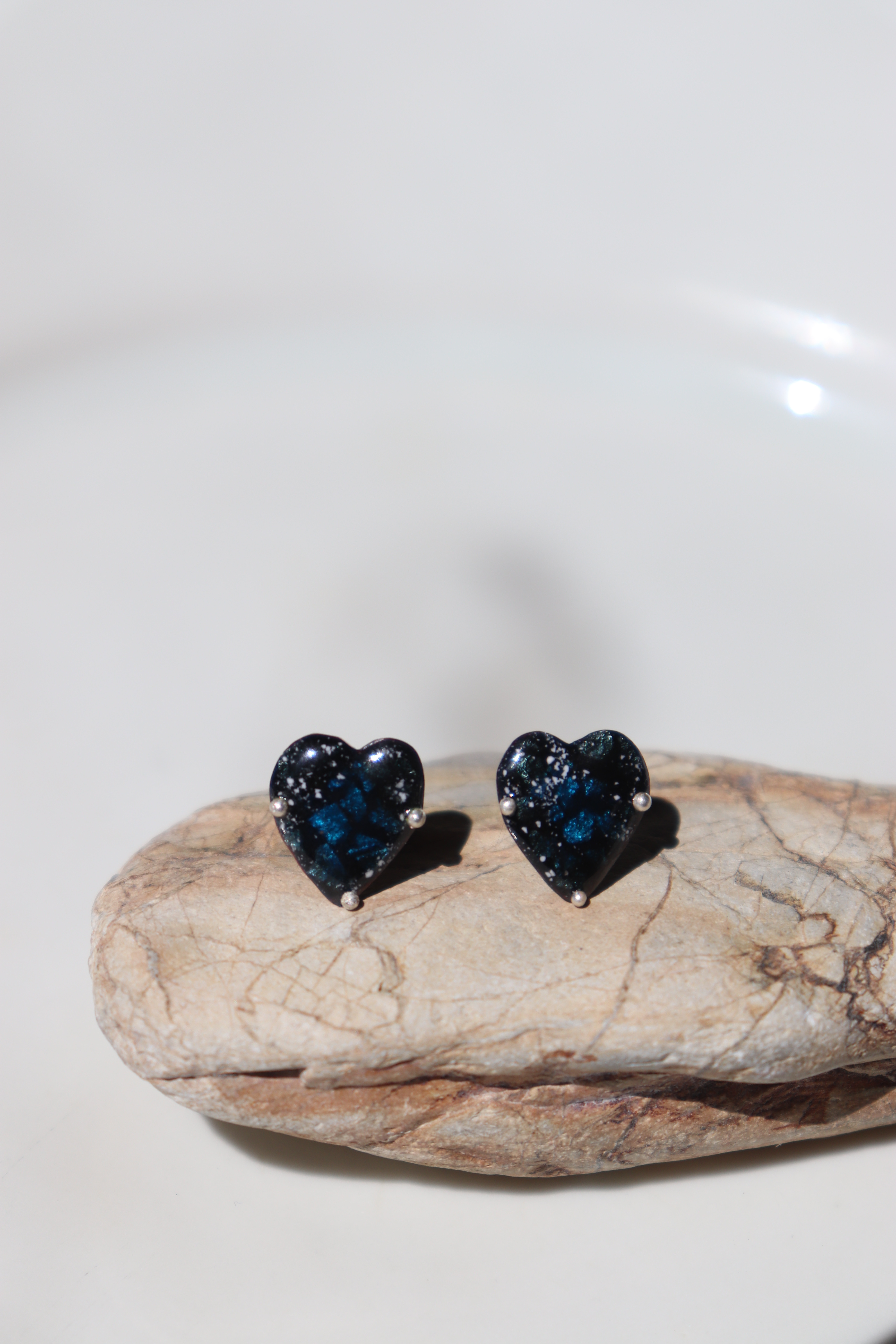 Enamel Heart Pierce-Black×blueピアス(受注生産)