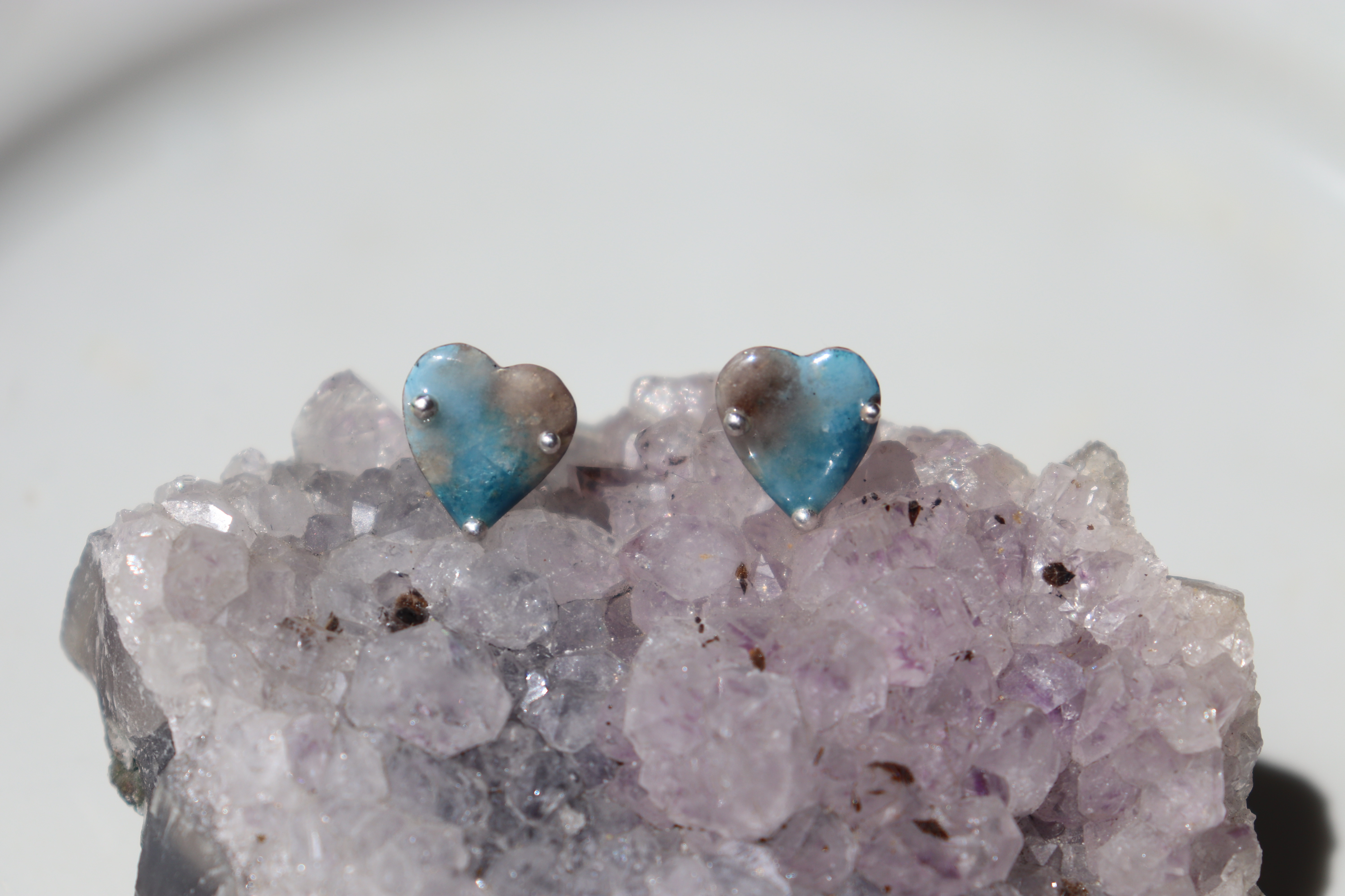 Enamel Heart Pierce-Black× turquoiseピアス(受注生産)