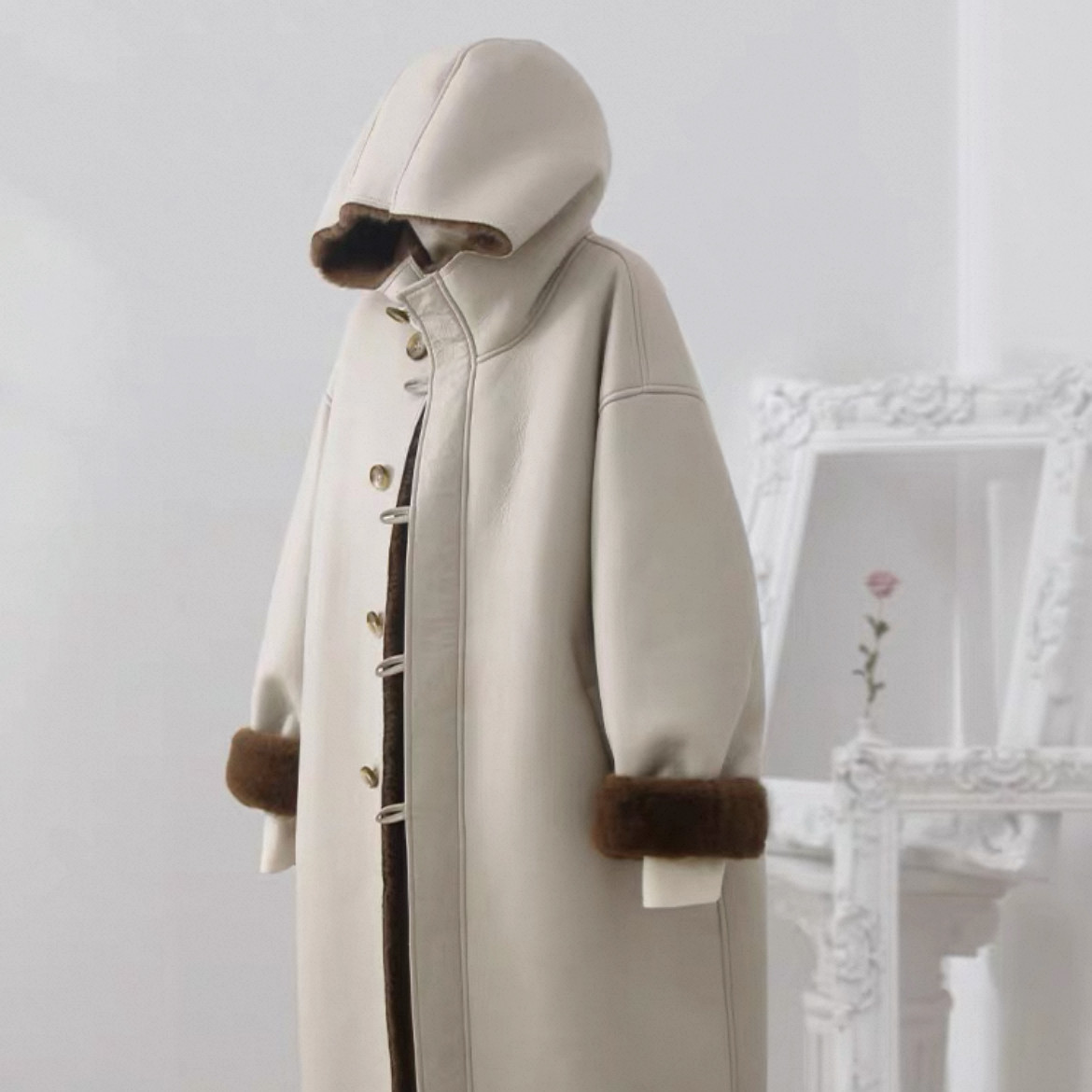 保温力高い大人の冬コート、ロングコート、冬のコート、厚手のコート、裏起毛、防寒対策、秋冬限定、レディース