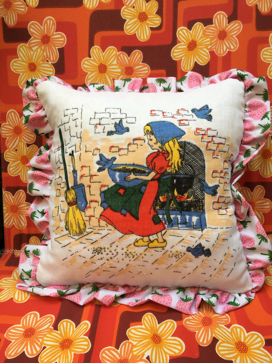 Mini クッション おとぎ話 シンデレラ フランス製vintage生地 / Zoïzoï X Libera Me