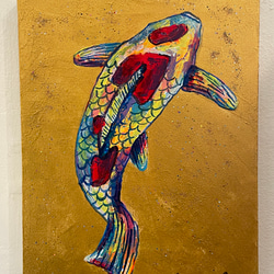 カラフルなシャチの絵画 原画 キャンバス 現代アート 動物画 ウォール