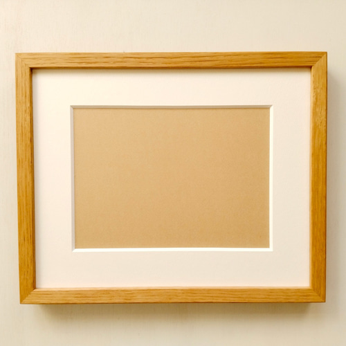 古木フレーム 9.0 x 9.0 cm 栗　油絵 インチサイズ｜マット付きですぐ使える 栗材・デッサン額縁 北欧