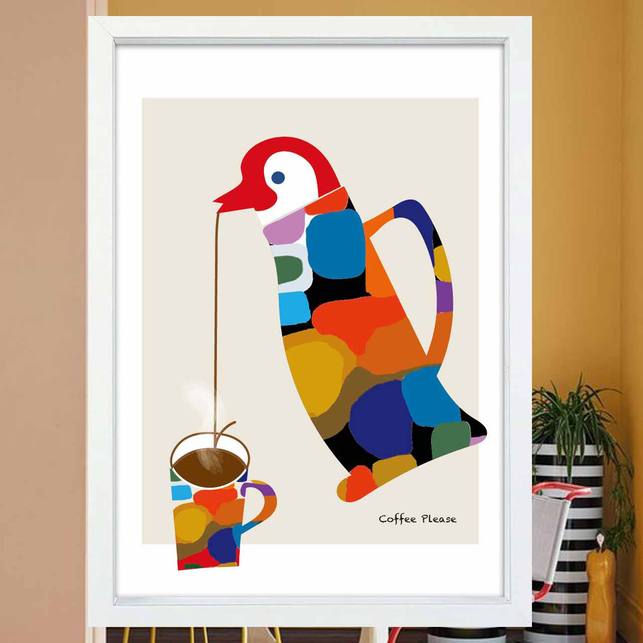 コーヒーどうぞ　鳥　送料無料　お気に入り9600件突破　ポスター　アートポスター　アート/sei検索新着順　2676