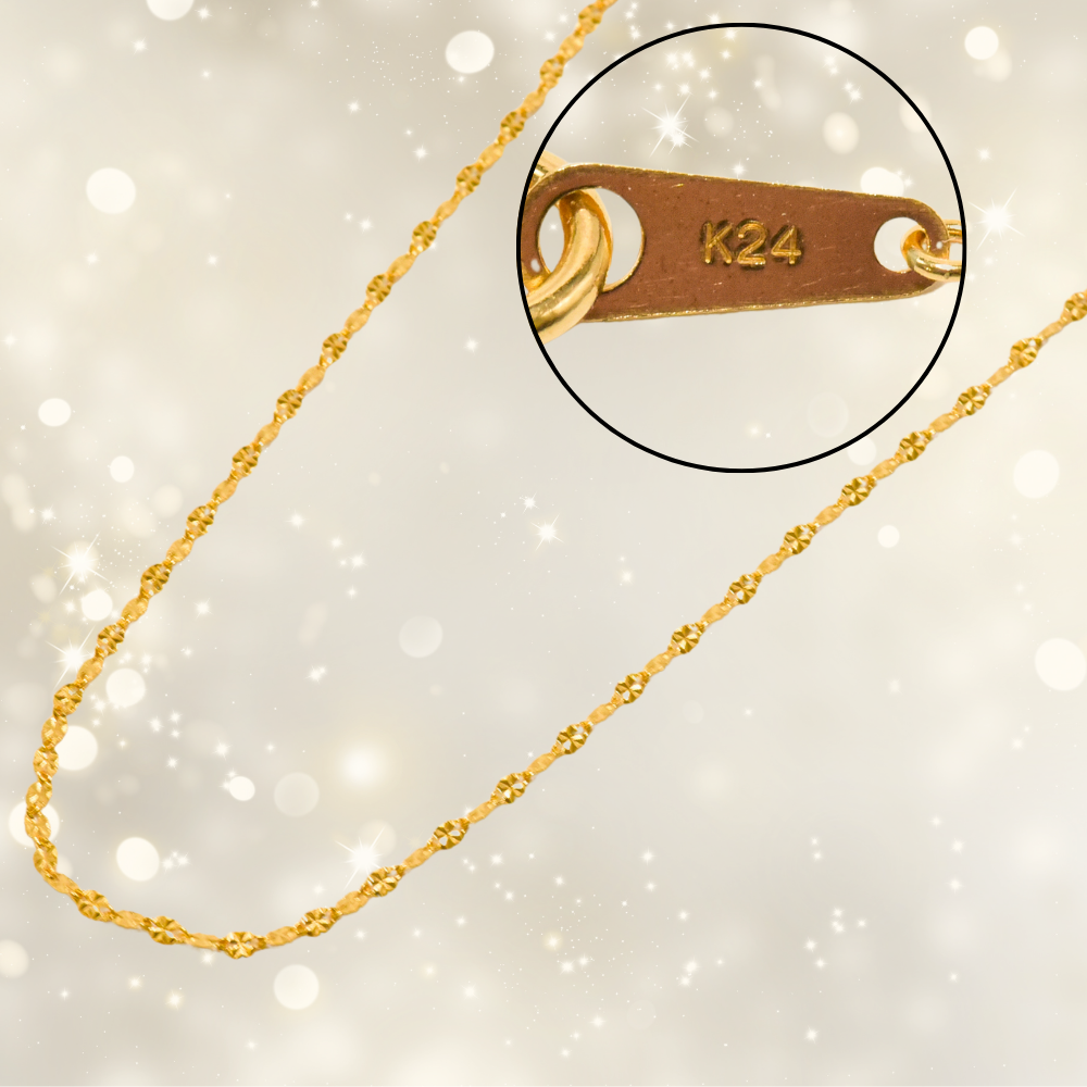 細見え「え、私こんなにすっきりしてた？」【光の花びら 純金（24金）ペタルロングネックレス】