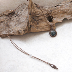 モスアゲート天然石マクラメネックレスmac439-エスニックアジアン好きが作るエキゾチックなマクラメアクセサリー 5枚目の画像