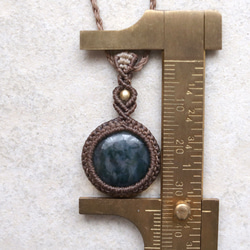 モスアゲート天然石マクラメネックレスmac439-エスニックアジアン好きが作るエキゾチックなマクラメアクセサリー 10枚目の画像