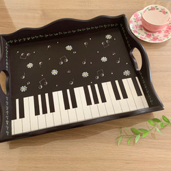 華やかピンク♡ピアノ鍵盤模様のウェルカムボード トールペイント