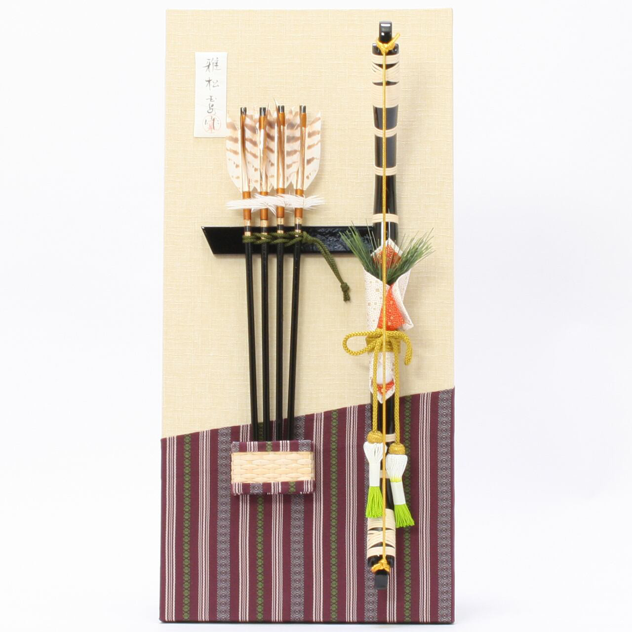 羽子板飾り　10318-0031　振袖　正絹博多織　麗花　ピンク献上｜初正月｜省スペース｜おしゃれ｜モダン｜コンパクト